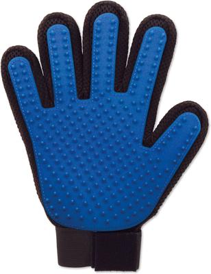 Five Finger Pet Deshedding & Hair Removal Glove, Blue/Red