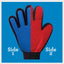 Five Finger Pet Deshedding & Hair Removal Glove, Blue/Red