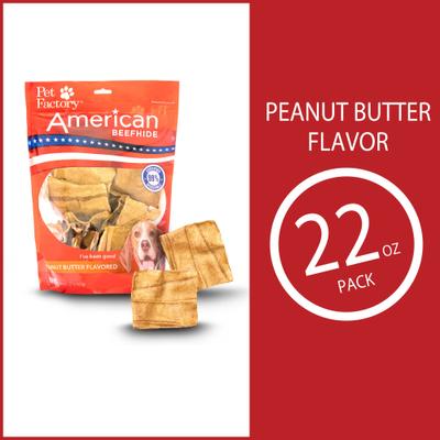 Beefhide Chips Peanut Butter Flavored Dog Hard Chews, 22-oz bag