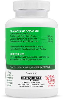 Bundle: Nutramax Welactin Canine Omega-3 Softgel Capsules + Dasuquin with MSM Joint Health Chewable Tablets Large Dog Supplement