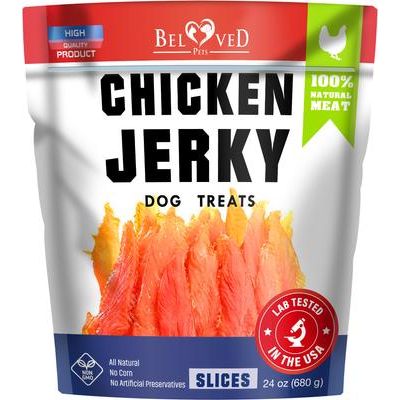 Rebanadas de cecina de pollo, premios naturales ricos en proteínas y sin cereales para perros, bolsa de 1.5 lb