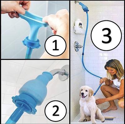 Bathe Anywhere Pet Rinser Hose Attachment, 6-ft, Blue