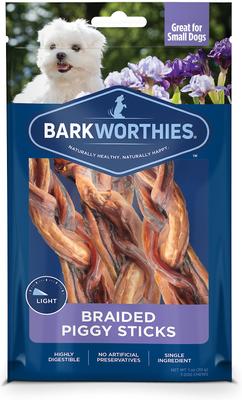 Braided Piggy Sticks Small Dog Grain-Free Dog Treats, 3 count