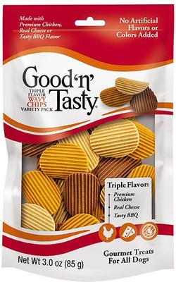Bundle: Branded Pack - Good 'n' Tasty Roll-Ups, Soft & Crunchy & Wavy Chips Dog Treats