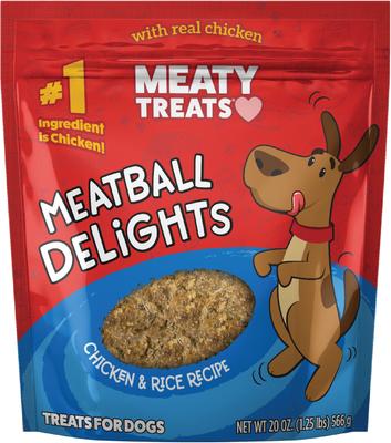Meatball Delights Chicken & Rice Flavor Dog Treats, 20-oz bag