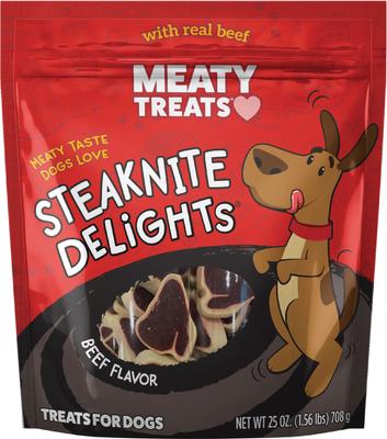 Steaknight Delights Beef Flavor Dog Treats, 25-oz bag