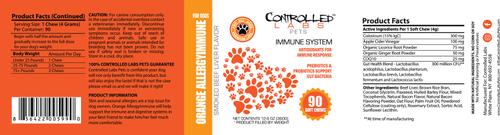 Orange Allergy Immune System Smoked Beef Flavor Soft Chews Dog Supplement, 90 count
