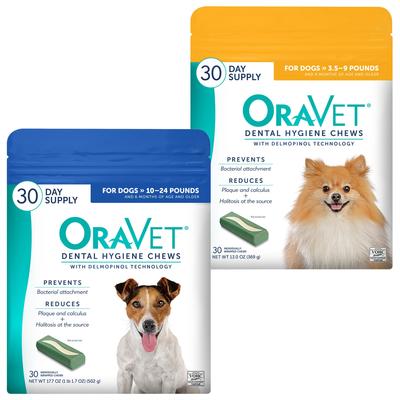 Paquete: OraVet Higiene para perros extra pequeños + Masticables dentales para perros pequeños