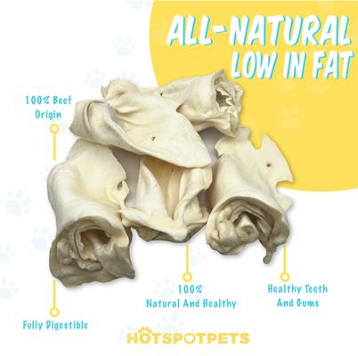 Whole Cow Ears with Base Dog Chew Treats, Large, 5 count