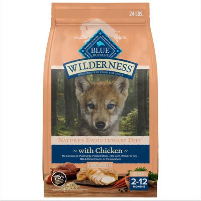 Wilderness Large Breed Puppy High Protein Natural Chicken & Wholesome Grains Dry Dog Food, 24-lb bag