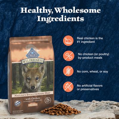 Wilderness Large Breed Puppy High Protein Natural Chicken & Wholesome Grains Dry Dog Food, 24-lb bag
