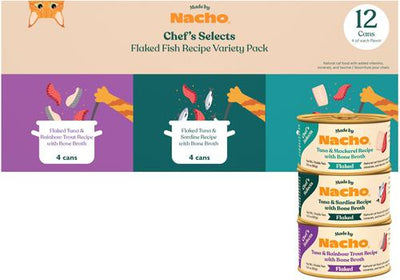 Flaked Fish Variety Pack Grain-Free Wet Cat Food, 3-oz can, case of 12