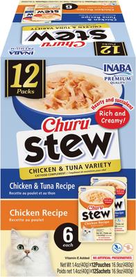 Churu Stew Chicken Seafood Variety Cat Lickable Treat, 1.4-oz pouch, 12 count