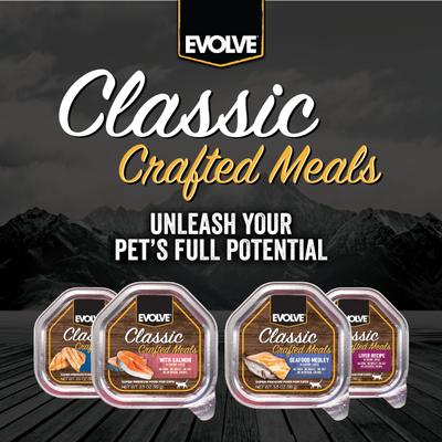 Evolve Classic Crafted Meals Seafood Medley Recipe Pate Wet Cat Food, 3.5-oz can, case of 15