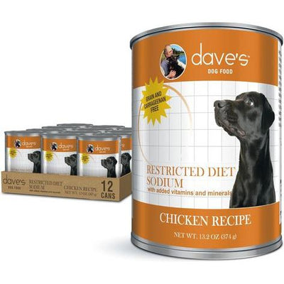Alimento húmedo para perros sin cereales con receta de pollo y bajo en sodio, lata de 13.2 oz, 12 unidades