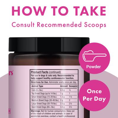 Heart Health Dog & Cat Supplement, 3.17-oz jar