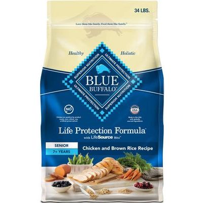Alimento seco para perros mayores con receta de pollo y arroz integral Life Protection Formula, bolsa de 34 lb