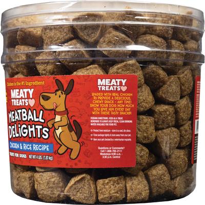 Meatball Delights Smoked Chicken & Rice Recipe Soft & Chewy Dog Treats, 4-lb tub