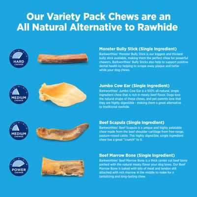 Large Breed Variety Pack Natural Dog Chews, 4 count