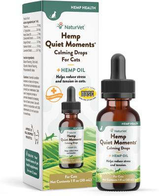 Hemp Quiet Moments Liquid Calming Supplement for Cats, 1-fl oz bottle