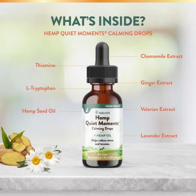 Hemp Quiet Moments Liquid Calming Supplement for Cats, 1-fl oz bottle