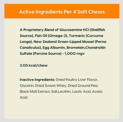 Gray Muzzle Old Bones Happy Joint Soft Chew Joint Supplement for Senior Dogs, 90 count