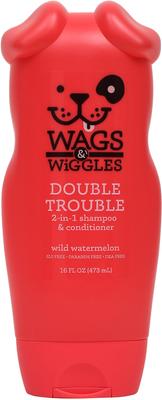 Double Trouble Watermelon 2-in-1 Dog Shampoo & Conditioner, 16-fl oz bottle