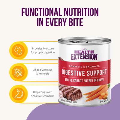 Digestive Support Beef & Carrot Entrée in Gravy Dog Food, 9-oz can, case of 12