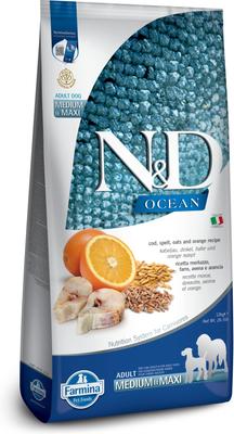 N&D Ocean Codfish & Orange Ancestral Grain Medium & Maxi Adult Dry Dog Food, 26.5-lb bag