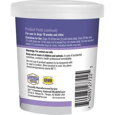 Suplemento masticable calmante Pet-EZE para perros, 120 unidades