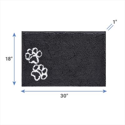 Microfiber Chenille Paw Print Mat, Large