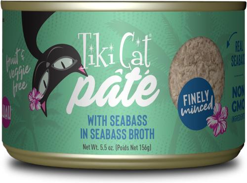 Luau Seabass Pate Wet Cat Food, 5.5-oz can, case of 8