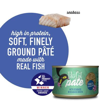 Luau Seabass Pate Wet Cat Food, 5.5-oz can, case of 8