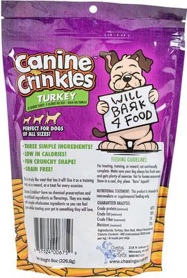 Canine Crinkles Turkey Dehydrated Dog Treats, 8-oz bag