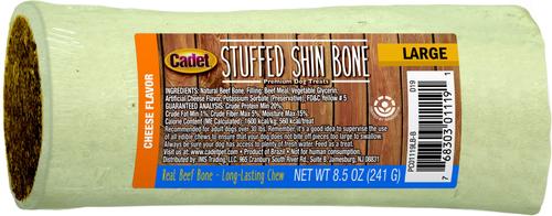 Stuffed Shin Bone Dog Treat, Peanut Butter, 5-in, bundle of 2