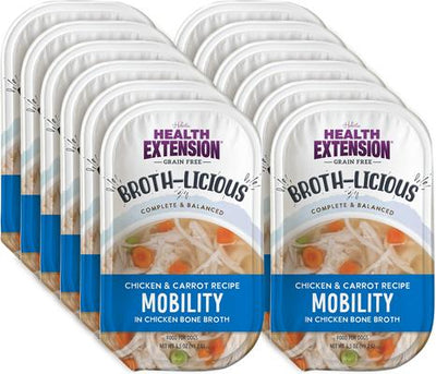 Broth-Licious Mobility Grain-Free Chicken & Carrot in Chicken Bone Broth Wet Dog Food, 3.5-oz tray, case of 12