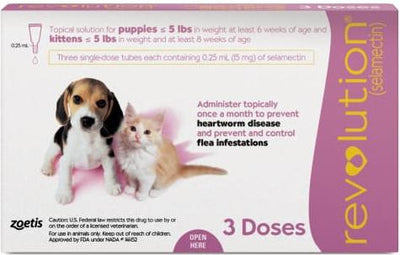 Topical Solution for Kittens & Puppies, under 5 lbs, (Mauve Box), 3 Doses (3-mos. supply)