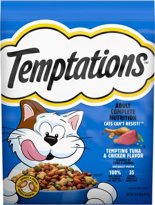Bundle: Temptations Tuna & Chicken Dry Food + Classic Tuna Soft & Crunchy Cat Treats