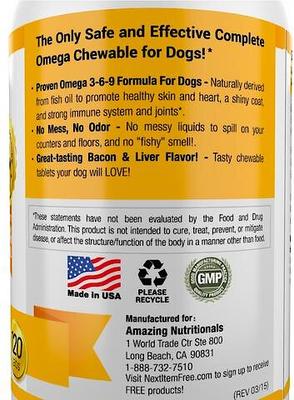 Omega 3 Chews Pure Fish Oil Daily Dog Supplement, 120 count