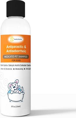 Sulfur Salicylic Acid Oatmeal Antiparasitic & Antiseborrheic Flea & Tick Shampoo for Dogs, 8-fl oz bottle