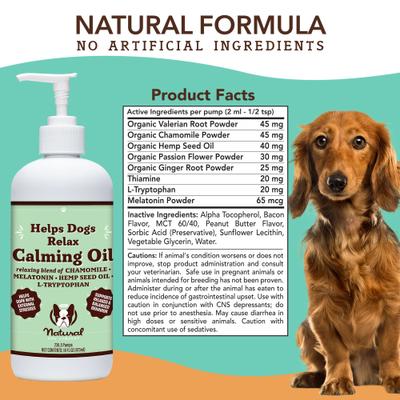 Calming Hemp Oil Peanut Butter & Bacon Flavored Supplement for Dogs, 16-fl oz bottle