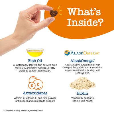 Advanced Skin & Coat Bites Chicken Flavor Soft Chews Skin & Coat Supplement for Senior Dogs, 90 count