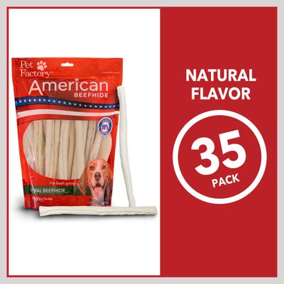 Beefhide Thin Rolls 10-inch Natural Flavored Dog Hard Chews, 35 count