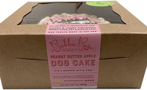 Natural Peanut Butter Flavored Pink Birthday Cake Crunchy Dog Treats, 1 count