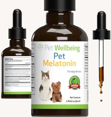 Pet Melatonin Bacon Flavored Liquid Calming Supplement for Dogs, 2-oz bottle