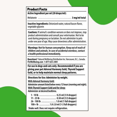 Pet Melatonin Bacon Flavored Liquid Calming Supplement for Dogs, 2-oz bottle