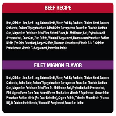 Bundle: Cesar Classic Loaf in Sauce Beef Recipe, Filet Mignon, Grilled Chicken, & Porterhouse Steak Flavors Variety Pack Food Trays + Iams MiniChunks Small Kibble Dry Dog Food