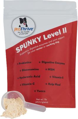 Spunky Level II Probiotics & Digestive Enzymes & Joint Support Dog Supplement, 1-lb bag