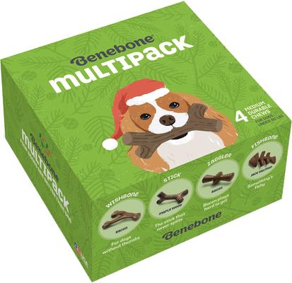 Bundle: Virbac C.E.T. VeggieDent Fr3sh Tartar Control Dog Chews + Benebone Multipack Durable Chew Toy