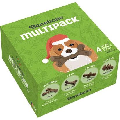 Paquete: Virbac C.E.T. VeggieDent Fr3sh - Masticables para perros para el control del sarro + Juguete masticable Benebone Multipack resistente